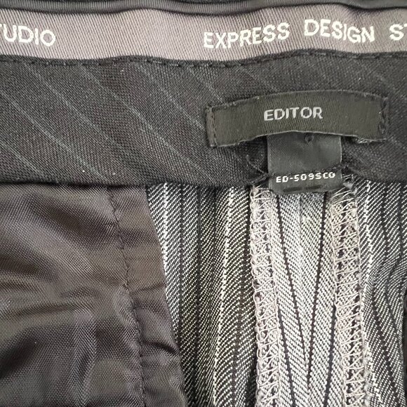Express Design Studio Editor Gray Stripe Work Dress Pants Size 2 - Picture 3 of 3